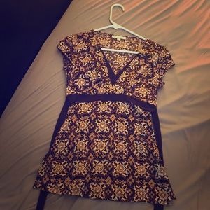 Brown and tan blouse